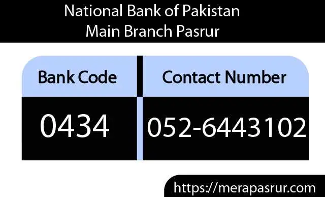 NBP-main-branch-pasrur-with-code-and-contact-number