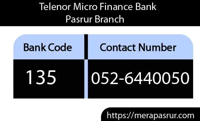 Telenor Micro Finance Bank with code and contact number