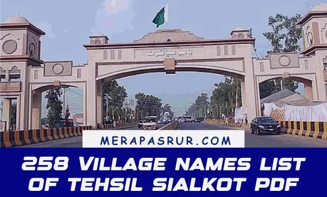 Sialkot village names 2024